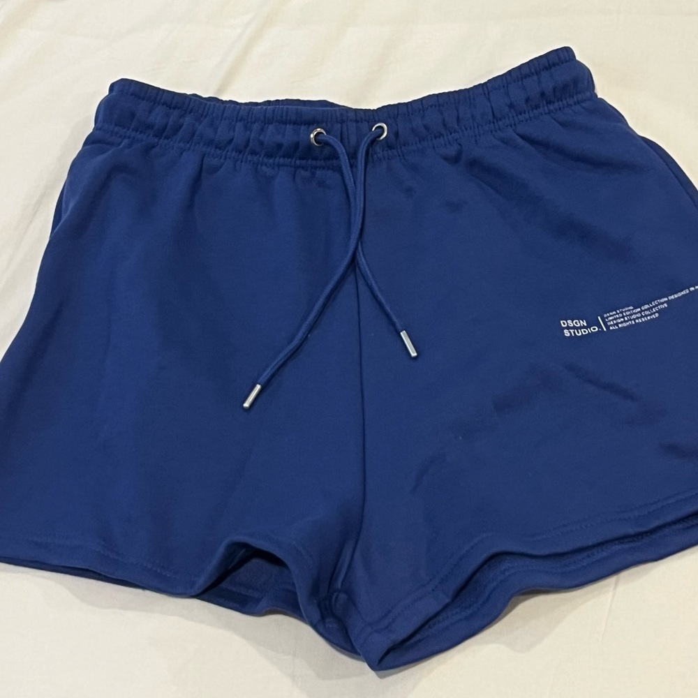 Bright Blue Boohoo Comfy Shorts Tie